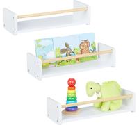 relaxdays Étagère murale pour enfants, lot de 3