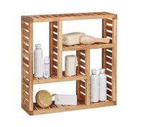 Relaxdays Etagère murale salle de bain bois noyer