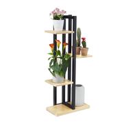 Relaxdays Étagère à Plantes, escalier Fleurs, 4 Niveaux, HLP 93x42,5x22,5 cm, métal, Support intérieur, Marron Clair