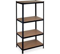 Relaxdays Étagère charge lourde, Meuble de rangement à clip, capacité 1060 kg, garage, HLP: 180x90x60 cm, noir