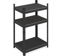 Relaxdays Étagère à Charge Lourde, HxLxP: 90x60x40 cm, 750 kg, 3 Niveaux, Acier, pour Cave, Garage, à emboîter, Noir