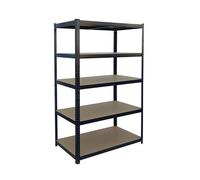 Relaxdays Étagère pour Charges Lourdes, Choix de Tailles, 875 kg, 5 Niveaux, pour Cave/Garage, à emboîter, Noir/Marron