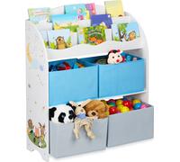 relaxdays Étagère pour enfants avec 4 boîtes en tissu