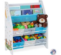 relaxdays Étagère pour enfants avec 6 boîtes & 2 casiers suspendus