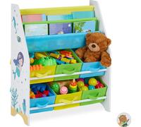 relaxdays Étagère pour enfants avec 6 boîtes & 2 casiers suspendus