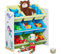 relaxdays Étagère pour enfants avec 9 boîtes et motif