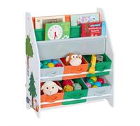 Relaxdays Étagère Enfants avec 6 boîtes et 2 Cases, Meuble de Rangement Enfant, HLP : 74 x 62,5 x 31 cm, coloré