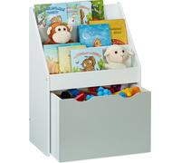 relaxdays Étagère pour enfants avec coffre à jouets