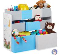 relaxdays Étagère pour enfants avec motif et 9 boîtes
