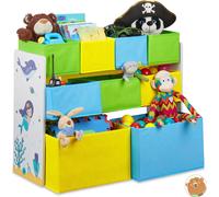 relaxdays Étagère pour enfants Mer multicolore 82,5 x 29,5 x 66,0 cm