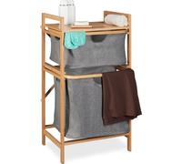 relaxdays Etagère pour panier à linge avec 2 compartiments