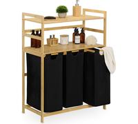relaxdays Etagère pour panier à linge avec 2 étagères