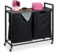 Corbeille Linge 2 Panière Paniers extensible Range-linge vêtements Compartiments