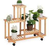 relaxdays Étagère pour plantes en bambou