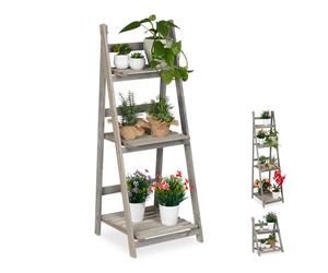 Relaxdays Étagère pour plantes en bois gris
