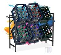 Relaxdays Étagère Rangement Boissons, HLP: 80 x 104 x 32 cm, 300 kg, Range-Boissons pour 6 caisses, Acier, Noir