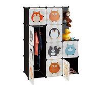 relaxdays Étagère emboîtable chambre d'enfant avec motifs d'animaux