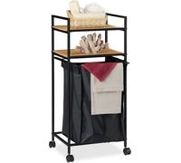 relaxdays Étagère roulante pour salle de bain avec sac à linge