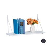 Relaxdays Etagère, Salon et entrée, Design Moderne,Meuble Mural Livres et décorationHlP 30x60x22cm,Blanc, Panneau de Particules, Acier, Taille Unique