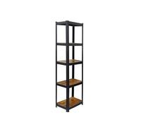 Relaxdays Étagère sur pied, H x l x P : 180 x 40 x 40 cm, 5 étagères ouvertes, 300 kg, étagère d'appoint industrielle, bureau, cave, marron/noir