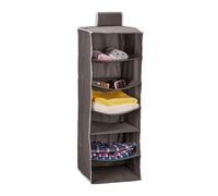Relaxdays Étagère Suspendue, avec 6 Compartiments, Tissu Non tissé, H x L x P : 96 x 32 x 31 cm, Anthracite