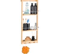 Relaxdays 10017163 étagère en bambou murale salle de bain/cuisine 3 tablettes