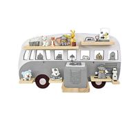 Relaxdays Étagère magnétique pour Toniebox et 25 Tonies, Bus, 32x62x13 cm, Gris