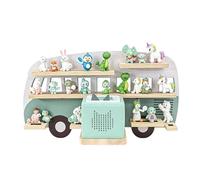 Relaxdays Étagère Toniebox, magnétique, pour Toniebox +25 Tonies, Forme Bus, HxLxP: 32x62x13 cm, Figurines Tonie, Sauge