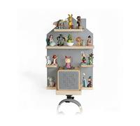 Relaxdays Étagère Tonies magnétique pour Toniebox et 32 Figurines, Forme Maison, 43 x 28 x 17 cm, Grise