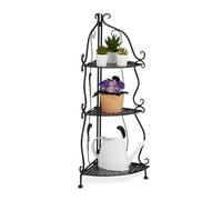 Relaxdays Étagère Verticale à 3 Rayons, Non Fixe, Pliable, Design Vintage, HLP : 82,5 x 30 x 30 cm, Noire