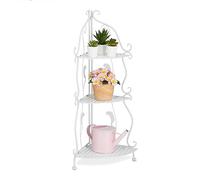 Relaxdays Étagère Verticale à 3 Rayons, Non Fixe, Pliable, Design Vintage, HLP : 82,5 x 30 x 30 cm, Blanche