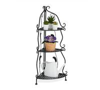 Relaxdays Étagère Verticale à 3 Rayons, Non Fixe, Pliable, Design Vintage, HLP : 82,5 x 30 x 30 cm, Noire