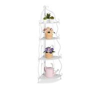 Relaxdays Étagère Verticale à 4 Rayons, Non Fixe, Pliable, Design Vintage, HLP : 113 x 30 x 30 cm, Blanche