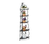Relaxdays Étagère Verticale à 5 Rayons, Non Fixe, Pliable, Design Vintage, HLP : 136 x 30 x 30 cm, Noire