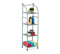 Relaxdays Étagère Verticale, Acier, HxLxP : 115x33x28 cm, Rangement Cuisine et Salle de Bain, 4 Niveaux, métal, Vert