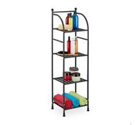 Relaxdays Étagère verticale, acier, HxLxP : 115x33x28 cm, rangement cuisine et salle de bain, 4 niveaux, métal, noir