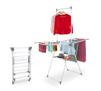Relaxdays Étendoir à linge, tancarville pliable, fer et plastique, H x L x P : 199 x 155 x 69 cm, blanc