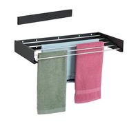 Relaxdays Étendoir Mural, Pliable, Peu encombrant, H x L x P : 15 x 80 x 40 cm, pour intérieur ou extérieur, Noir