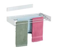 Relaxdays Étendoir Mural, Pliable, Peu encombrant, H x L x P : 15 x 80 x 40 cm, pour intérieur ou extérieur, Blanc