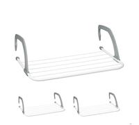 Relaxdays Étendoir pour Le Linge, Lot de 3, Longueur de 3 m, à Suspendre, pour Balcon, pour vêtements, Blanc - Gris
