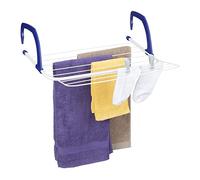 Relaxdays Étendoir, sèche-Linge à accrocher, pour Balcon, radiateur & Camping, Peu encombrant, 4 Cordes séparées, Blanc