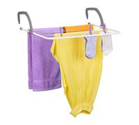 Relaxdays Étendoir, sèche-Linge à accrocher, pour Balcon, radiateur & Camping, Peu encombrant, 7 Cordes séparées, Blanc