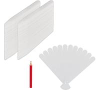 Relaxdays étiquettes à planter en lot de 300, à inscrire, parterre et pousses, 13 cm de long, Plastique, blanc