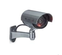 Relaxdays Fausse caméra de surveillance intérieur extérieur caméra factice lampe LED murale sécurité cambrioleur vole 1002057
