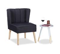 Relaxdays Fauteuil à Oreilles, 80 x 55 x 60 cm, Noir
