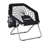 Relaxdays Fauteuil bungy Trampoline Bungee Webster élastique Pliable avec Poche jusqu'à 100 kg HxlxP: 70 x 84 x 75 cm, Noir, 7 x 84 x 70 cm