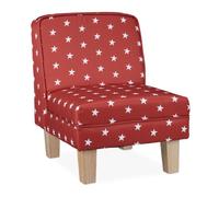Relaxdays Fauteuil pour Enfants avec Motifs d’étoiles, pour Votre Bout de Chou, HLP : 60 x 45 x 52 cm, Rouge