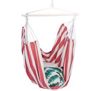Relaxdays Hamac, Coton, siège Suspendu pour intérieur & extérieur, 150 kg, Enfants & Adultes, Rouge - Blanc