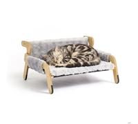 Relaxdays Fauteuil suspendu moelleux pour chat, gris/naturel, HxLxP 28,5x53x45,5 cm, en pin