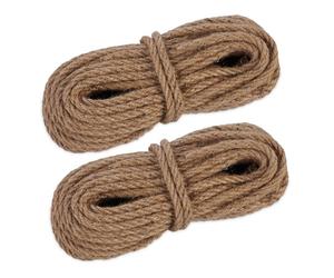 Relaxdays Ficelle en jute de 20 m en lot de 2